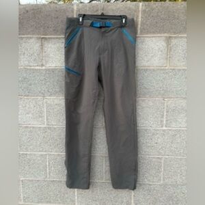 Patagonia Men's Size 34 x 33 Gray Belted Causey Pike Pants Forge Hiking Gorpcore